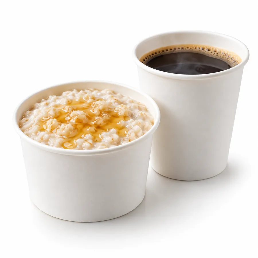 Greggs Regular Breakfast Porridge Deal — price and calories