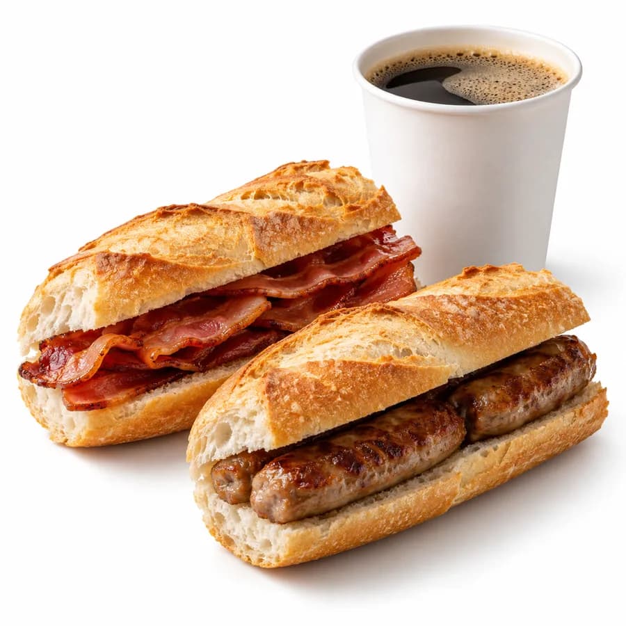 Greggs Double Baguette & Large Drink — price and calories