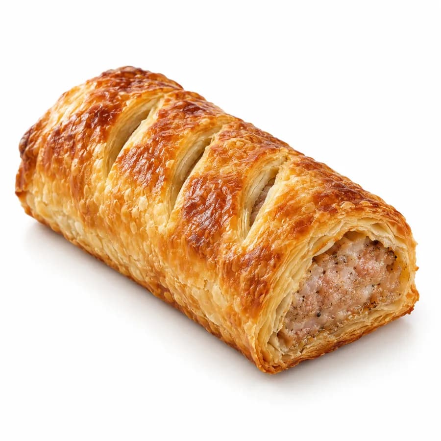 Greggs Festive Bake lattice pastry on display