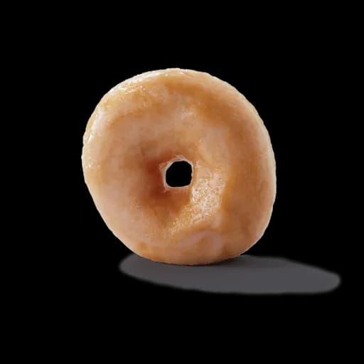Greggs glazed ring doughnuts in protective bakery tray